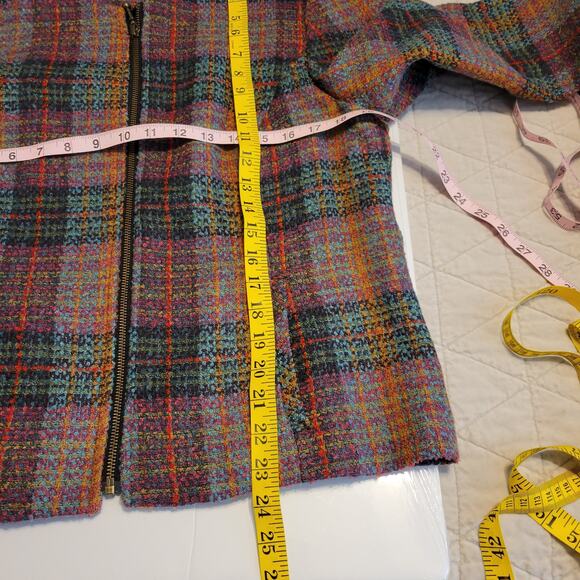 Christopher & Banks Dress Jacket Women's M Multi Tweed Boucle Plaid NEW - Picture 10 of 10